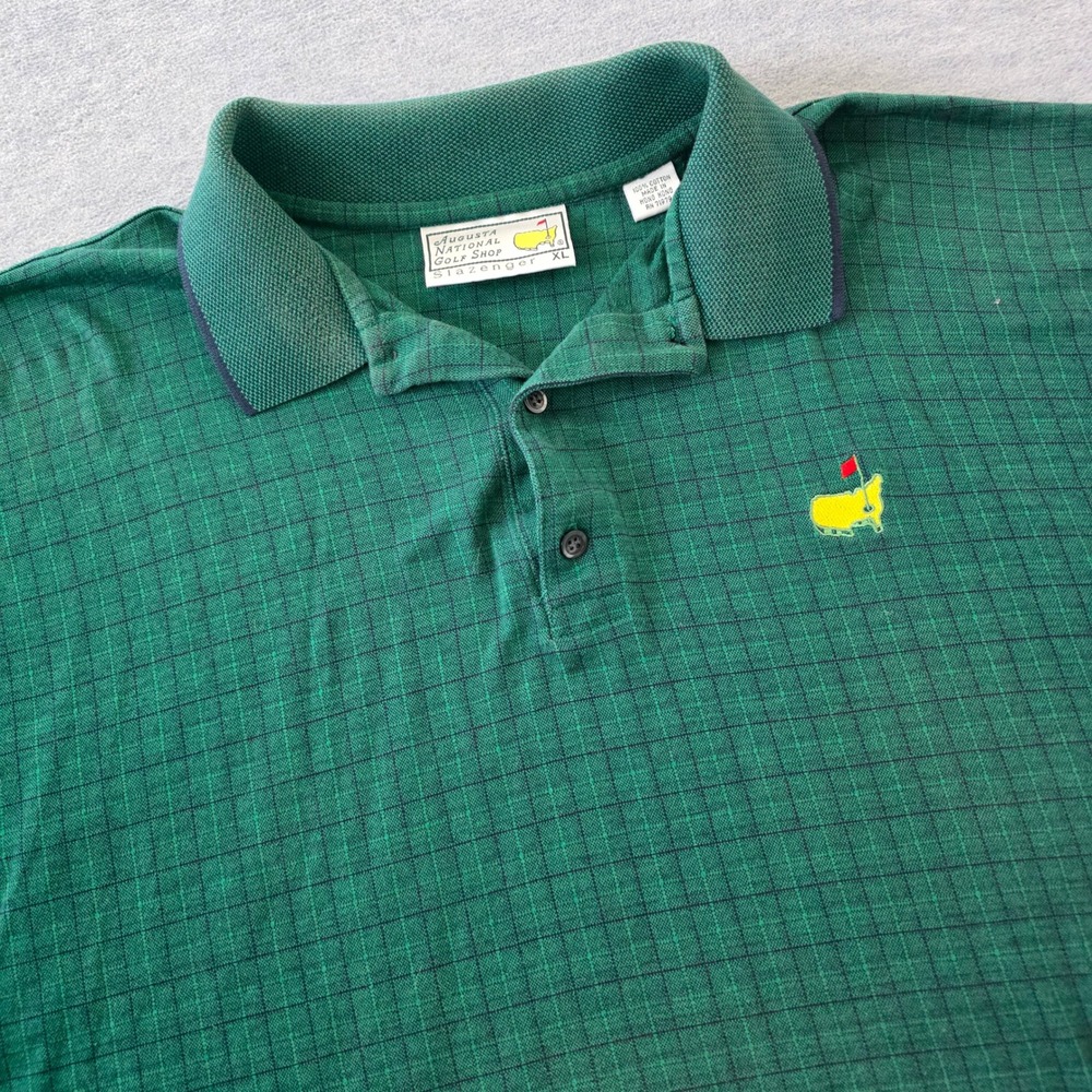 Augusta National Golf Shop Slazenger Green Grid Masters Polo Shirt Mens XL